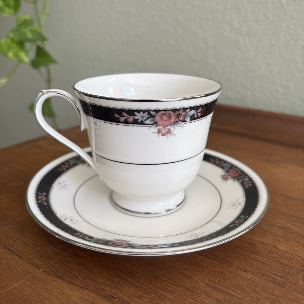Vintage Noritake Ivory China Etienne 7260 Cup & Saucer